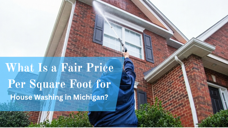 Professional soft washing of a vinyl house exterior in Livingston County Michigan