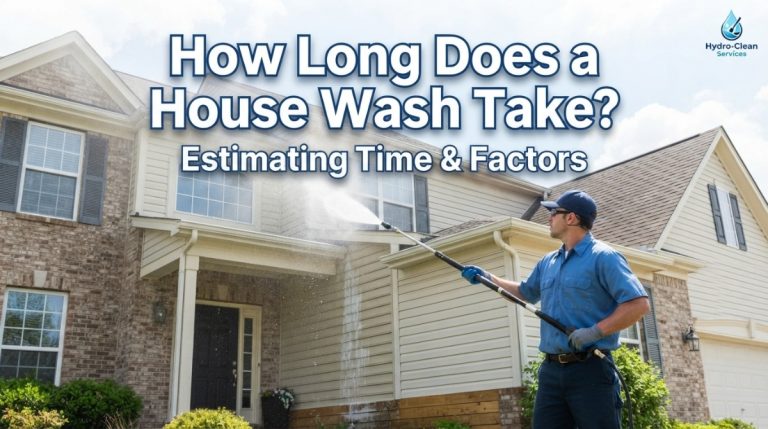 Professional house washing crew cleaning a two-story home exterior in Livingston County Michigan