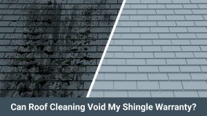 Can roof cleaning void my shingle warranty? Black algae streaks on a shaded roof in Howell, Michigan