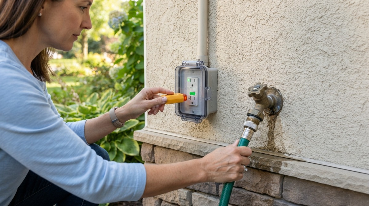 GFCI outdoor outlet used for electric pressure washer